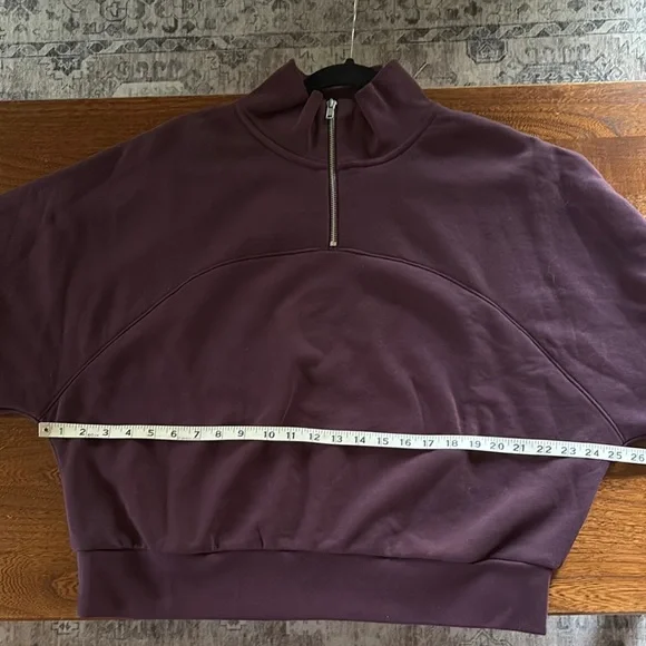 GAP Quarter-Zip Pullover Deep Plum Large Petite - Picture 6 of 11